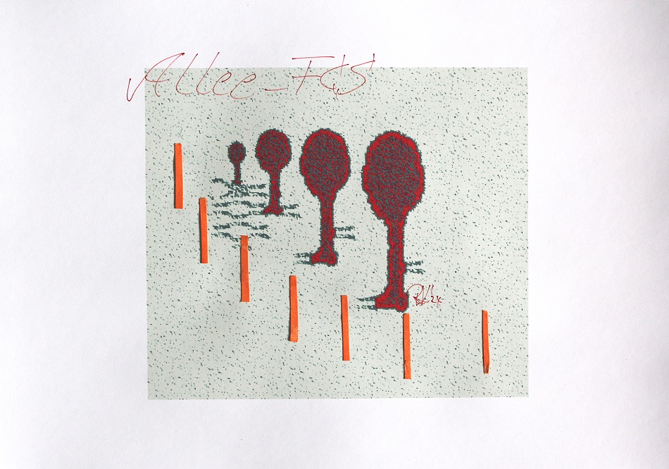 ALLEE_FCS - (2024) Reason: TREE- portrait (or could it be us...?), 30 x 21 cms Print color & paper & pen on paper; ready to frame.