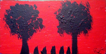 TAMSA_MiNI_3 - Acrylic on cardboard, ca. 14 x 7,5 cms.