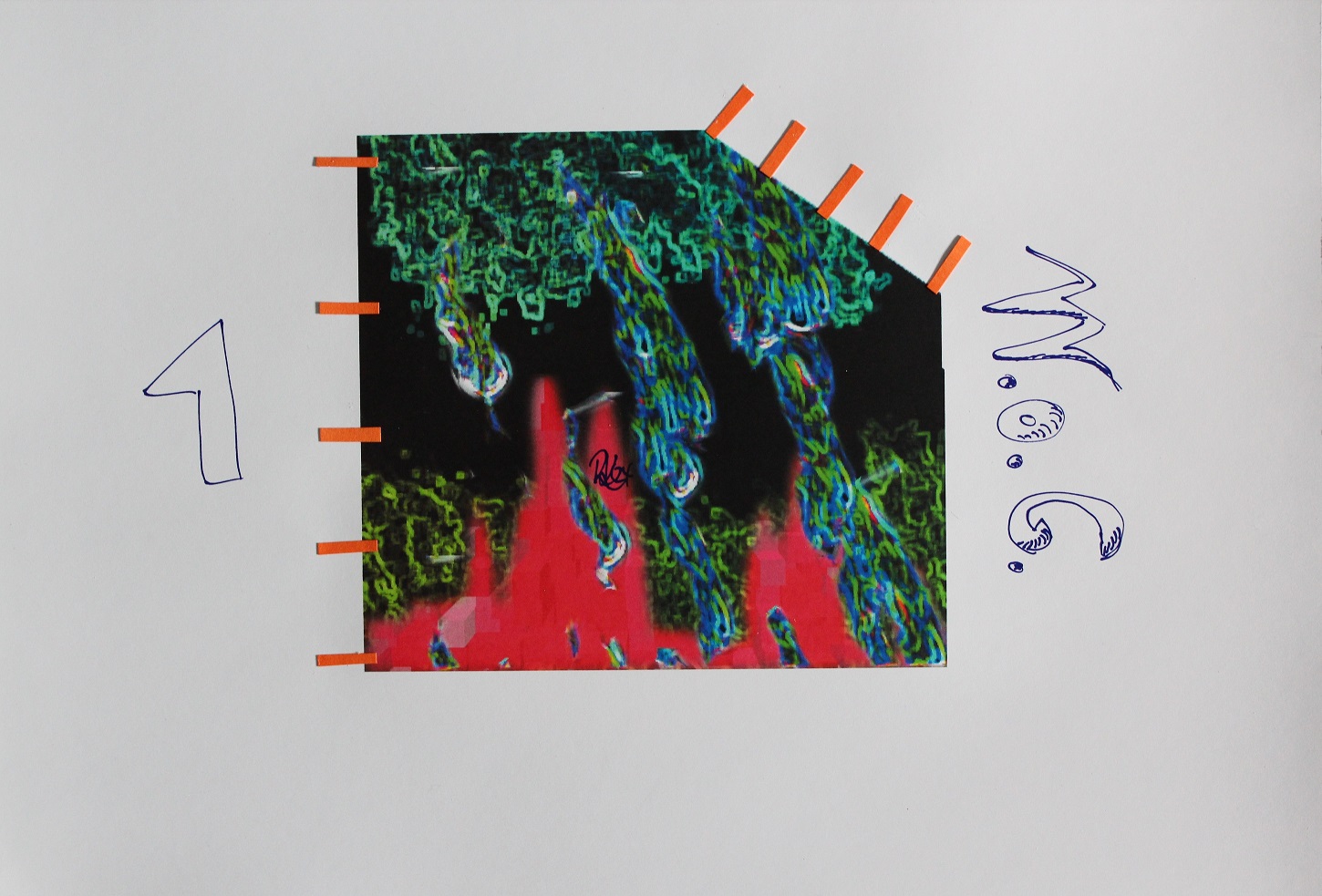 W.o.G.1 - (Summer 2024) Reason: First of the W.o.G. series: Cologne!, 30 x 21 cms Print color & paper & pen on paper; ready to frame.